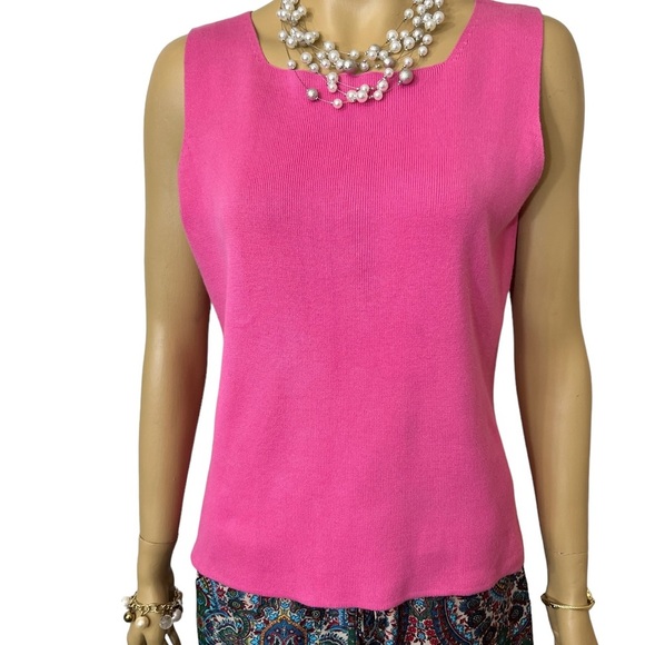 🔥🔥HAMPSHIRE STUDIO LADYS 100% COTTON SLEEVELESS SWEATER TANK TOP. CAUSAL OR DR - Picture 4 of 11